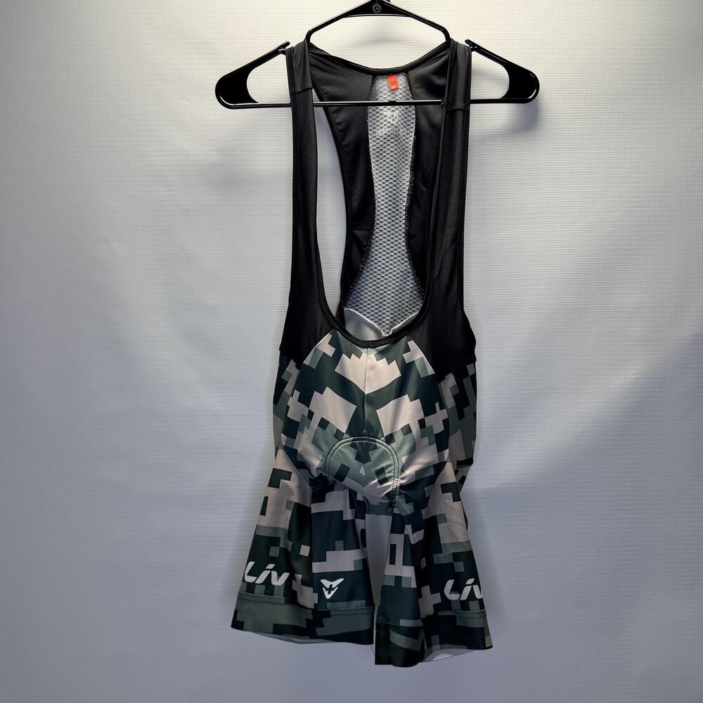 Liv Bib Shorts Womens Medium Green Digital Camo Padded Cycling USA Cuore